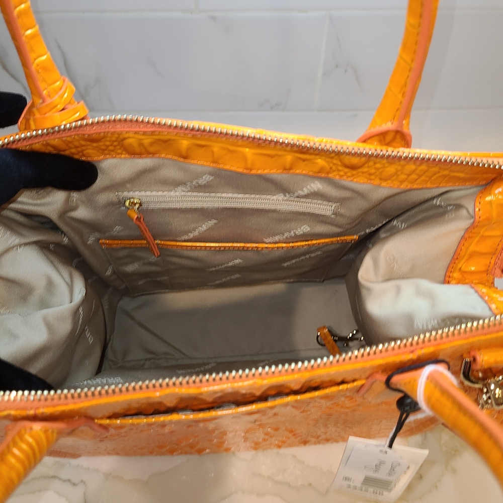 Brahmin Orange Croc-Embossed Tote - Picture 13 of 16
